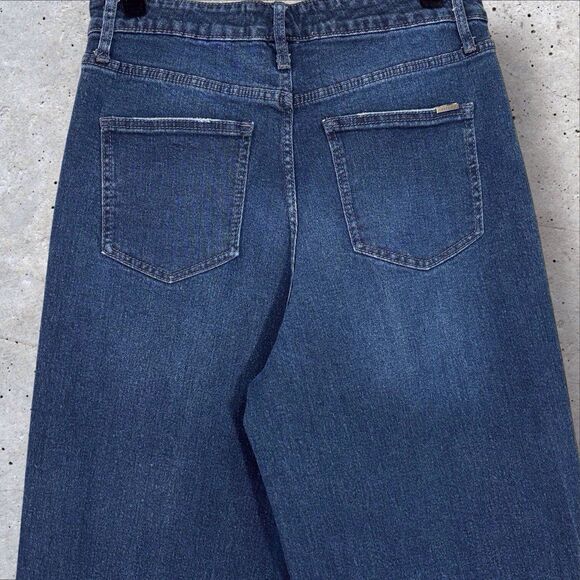 Anne Klein Wide Leg Jeans Womens Size 8 28x30 Blue Denim High Waist - Picture 6 of 10